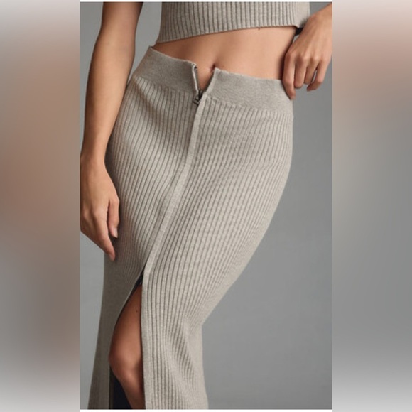 Daily Practice Dresses & Skirts - Daily Practice | Ribbed gray sweater midi skirt Women’s size M Anthropologie